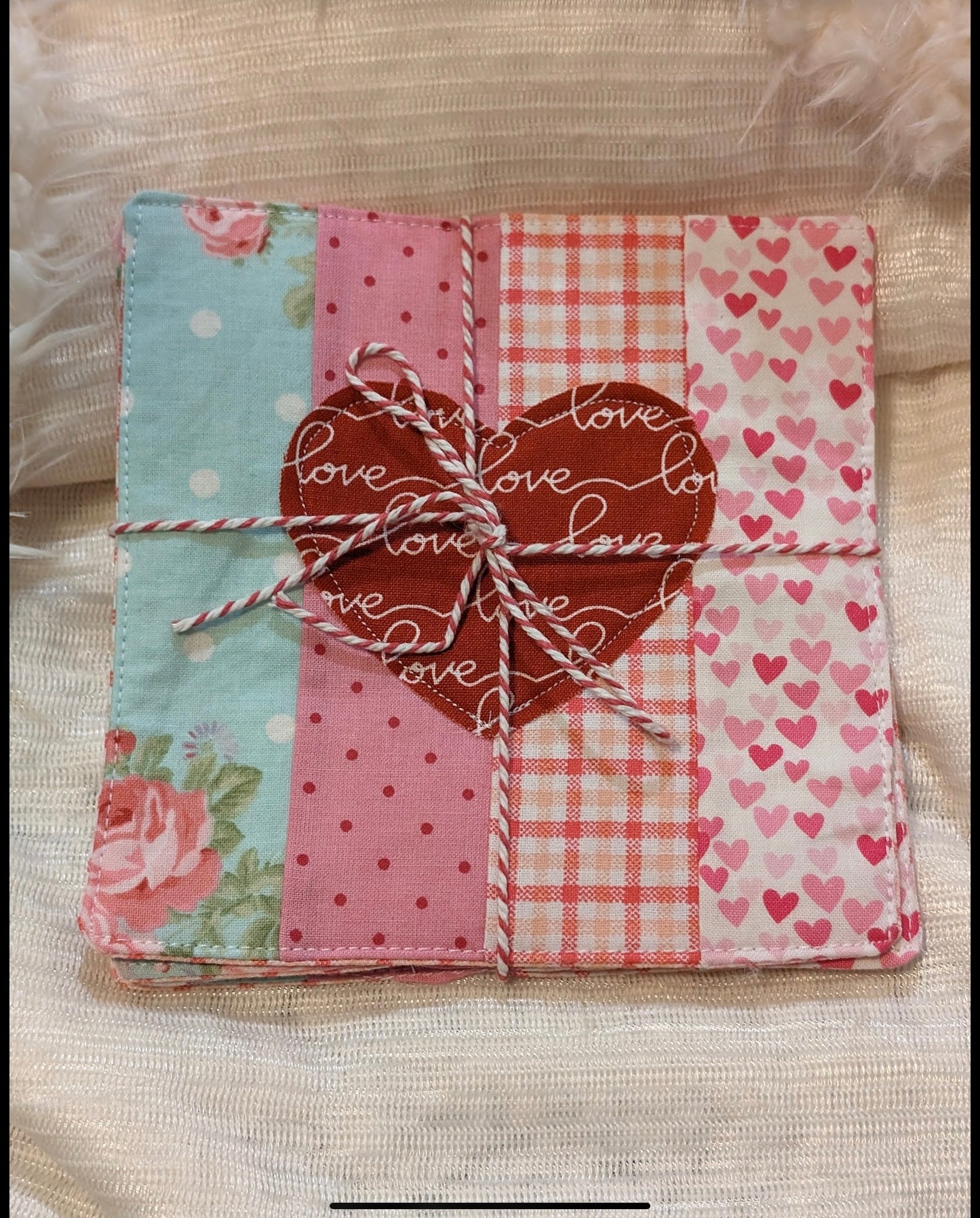 Hugs & Kisses Reversible Valentine Coaster