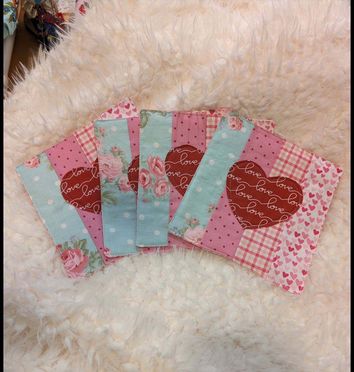 Hugs & Kisses Reversible Valentine Coaster