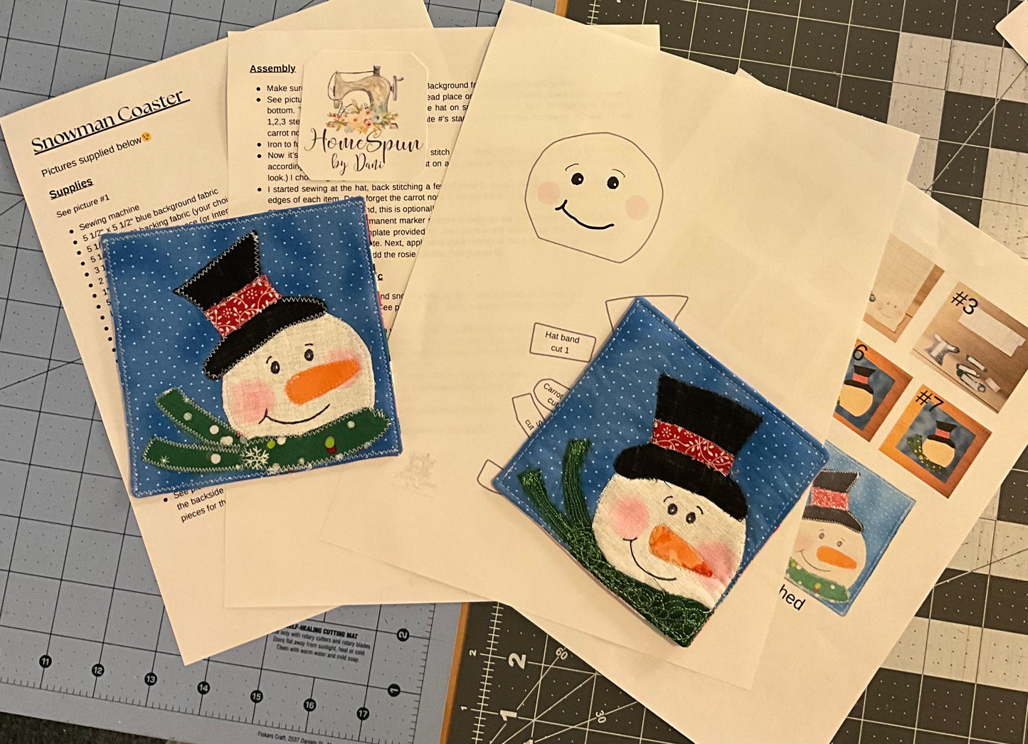 Snowman Coaster Pattern (Digital file only)