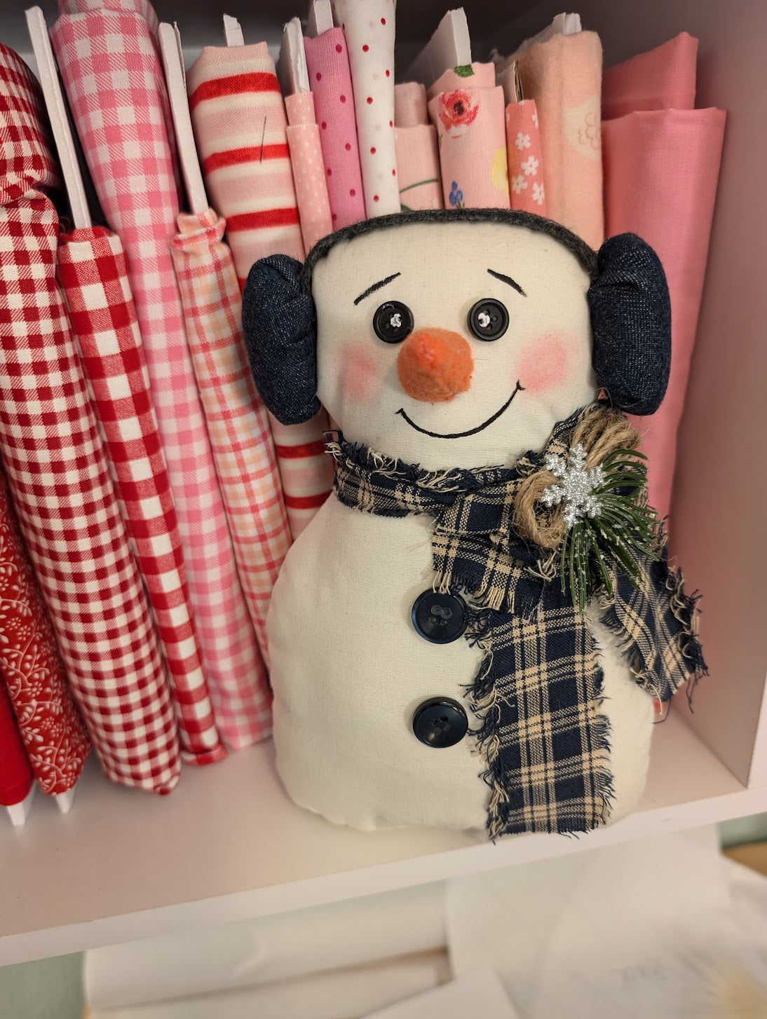 Snowman with earmuffs