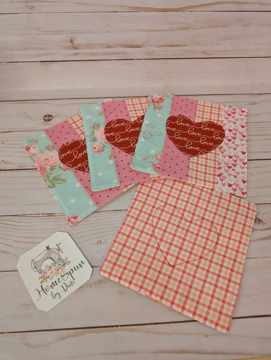 Plaid with love Reversible Valentine Coasters