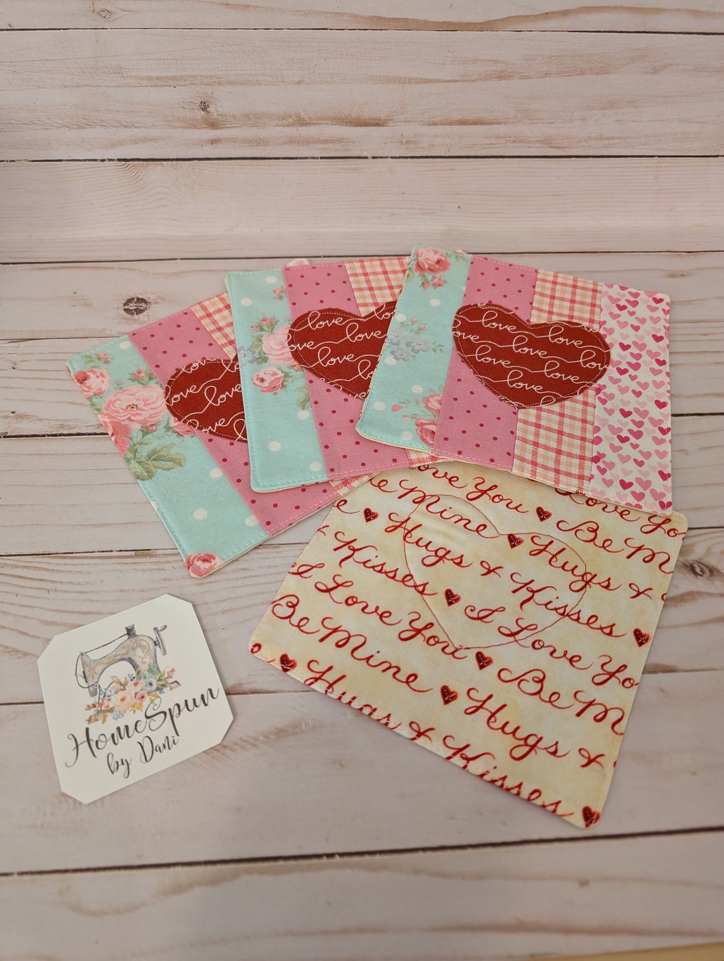 Hugs & Kisses Reversible Valentine Coaster