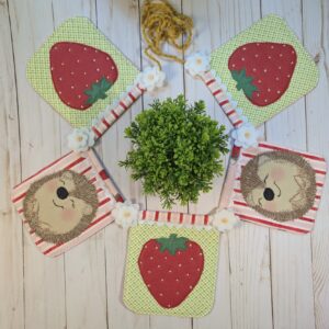Strawberries & Hedgehogs Bunting